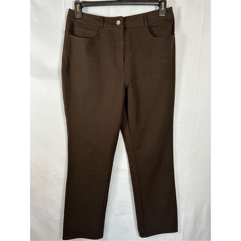 St. John Sport Women’s Everyday Stretch Trousers Dress Pants Brown 12